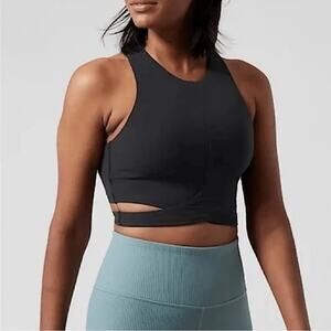 ATHLETA Conscious Cut out crop bra XS Black new sleeveless